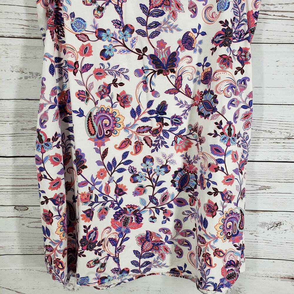 I.B. Diffusion Floral Paisley Cotton Sleeveless Side Pockets Dress Size 2X - Picture 15 of 15